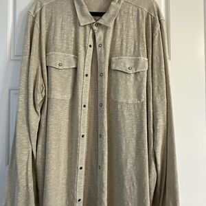 John Varvatos Beige Casual Button Down Shirt